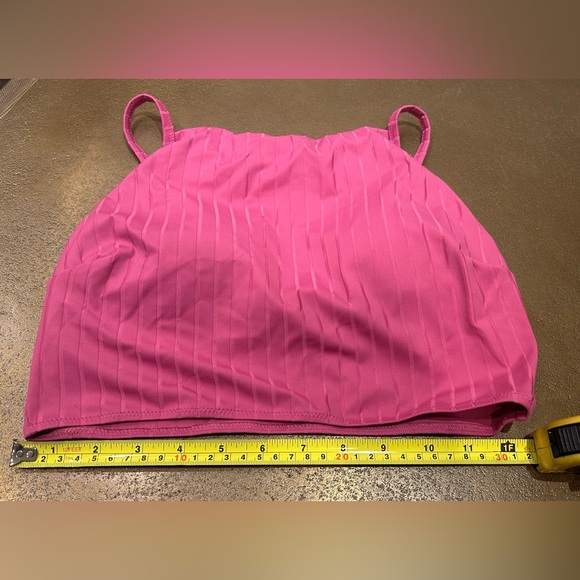 Lululemon Pink Ribbed Swim High Neck Long Line Top And High-waist Full Bottom, M - Picture 8 of 13